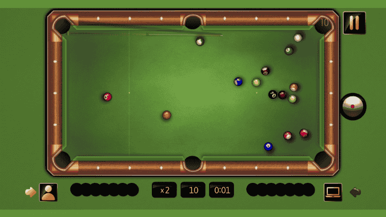 Billiards game play and controls